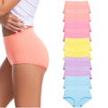 10pcs Women's Soft Black High Elastic Waist Pants Breathable Cotton Mid-Rise Panties Set Factory Direct Wholesale Comfortable