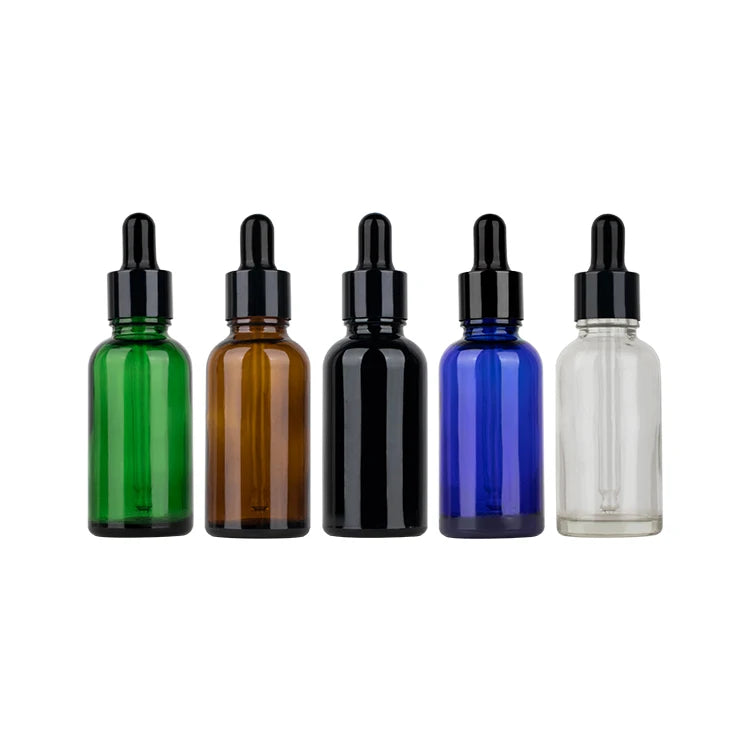Cosmetic Essential Oil Serum Dropper Bottle Round Flat Glass Sizes 5ml 10ml 15ml 20ml 30ml 50ml 100ml Packaging Cream Skincare
