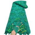 New Eco-Friendly Flower Sequins Guipure Lace Fabric Embroidered Mesh Cord Lace Dress Styles Minimum Order 5 Yards