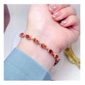 Hot Popular Fine 925 Sterling Silver 18k Rose Gold Plating Natural Garnet Fine Cute Girls Bracelet for Women