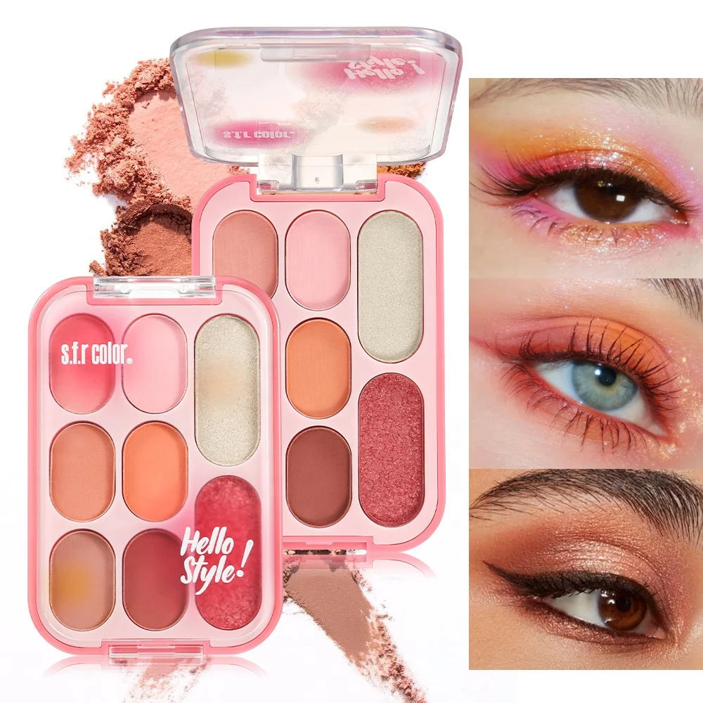New 8 Colors Pink Eyeshadow Palette Waterproof Eyeshadow Pan Long Lasting Eye Shadow Shimmer Eyeshadow Palette