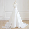 Wholesale White Elegant Women's Classic Lace up Crop Top Pleat Draped Bridal Satin Long Simple Dress for Wedding Party