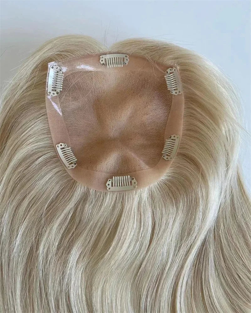 Factory Price 613 Color Hair Toppers for Women Double Drawn European Human Hair Mono Base Topper