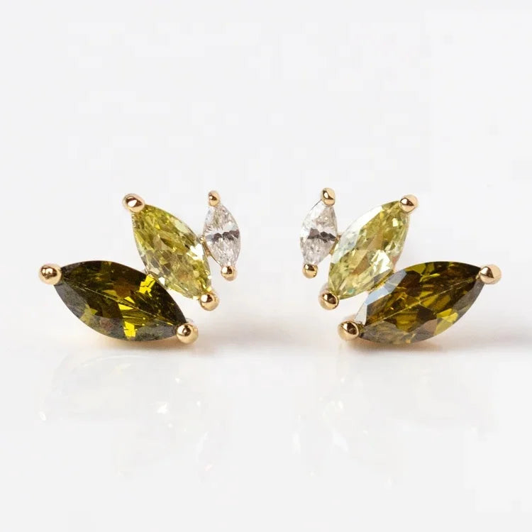 LOZRUNVE Sterling Silver 925 Fashion  Petal Custom Piercing Earring Jewelry