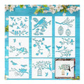 8 Pieces Bird Tree Branches Stencil Drawing Reusable Stencil for Paint Craft Wall DIY Home Decor Wood Sign