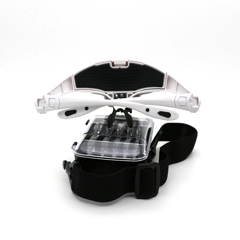 Professional Electronic Led Lash Extension Magnifying Glasses With 5 Lenses 1x -3.5x Head Mount Magnifier Glasses
