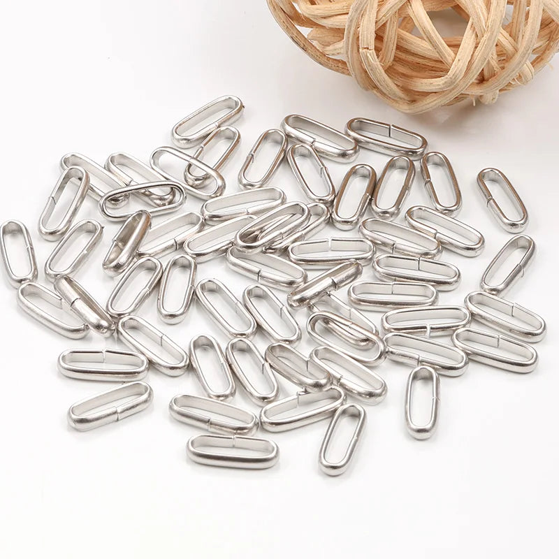 New Arrivals Jewelry Findings for Women Men Making Necklace and Bracelet Waterproof Stainless Steel Oval Shape Connectors