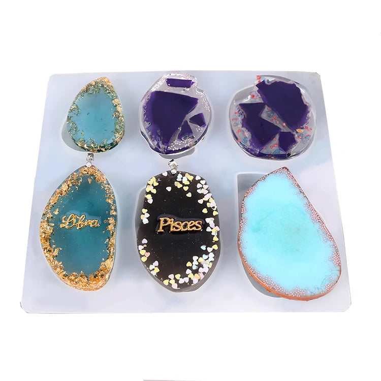 Wholesale Hot Sale 25pcs DIY Jewelry Crystal Pendant Epoxy Mold Set Resin Casting Silicone Mold for Making Wind Chime