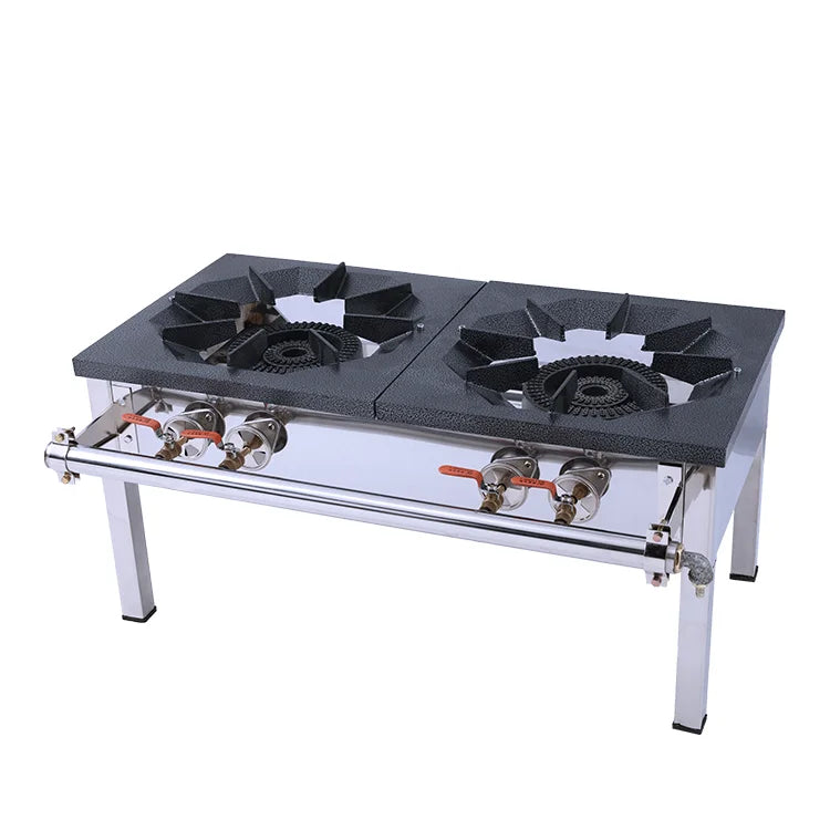 Lyroe Lpg Lng Propane Soup Stove Double Burner Short Legs Floor-Standing Soup Stove MegaBDM