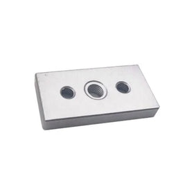 3060 Square Bracket Aluminum Alloy End Base Connector with M12/M14 Thread Fully Threaded Silver Finish