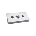 3060 Square Bracket Aluminum Alloy End Base Connector with M12/M14 Thread Fully Threaded Silver Finish