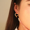 Simple Stainless Steel 18K Gold Plated Tarnish Free Jewelry Molten Wave Large Irregular Chunky Geometric Hoop Earrings for Women
