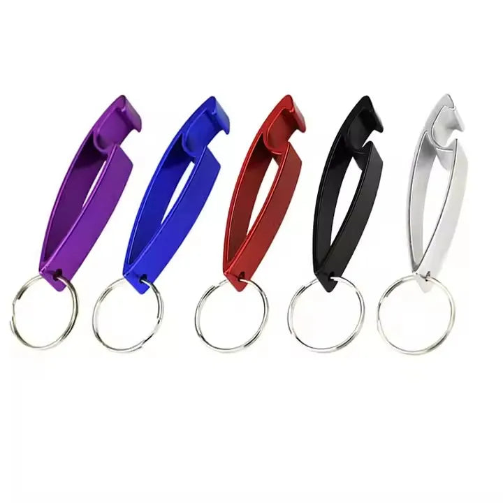 Custom Logo Promotional Laser Engraved Print Bottle Opener Keyring Metal Aluminum Alloy Keychain