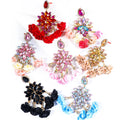 2022 New Bohemian Color Diamond Flower Female Earrings Summer Handmade Boho Crystal Long Chandelier Earrings for Women Jewelry