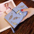 Cheap Wallets for Women Leaf Mobile Phone Bags Zipper Long Purse Handbags PU Leather Money Clip Cash Ladies Wallets