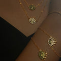2022 Dazan New 18k Gold Plated Tarnish Free Stainless Steel Devil Eye 5A Zircon Pendant Necklace Gypsy Jewelry Set Amulet