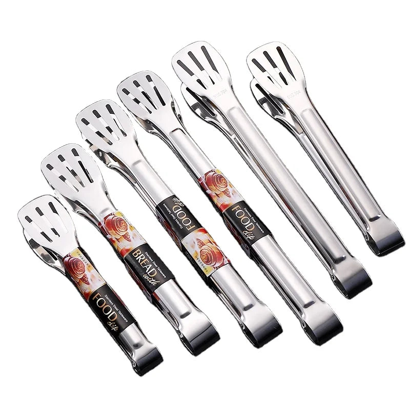 9-Inch Heavy Duty Stainless Steel Food Tongs Slotted Serving Tongs for Buffet Salad Bread and BBQ Wholesale