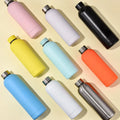 Custom Print Double Wall Insulated Thermos Bottle Soft Rubber Paint Small Mouth Stainless Steel Water Bottle 500ml 750ml 1000ml