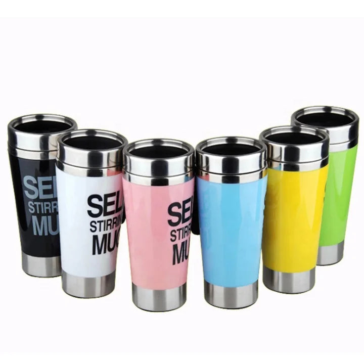 Factory 450ml Wholesale Automatic Mixing Car Coffee Cup Stainless Steel Stirring Mug Coffee Cup