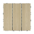 Domi Louvered Interlocking Deck Tiles Outdoor Flooring 12"X12" Deck Tiles WPC Interlocking Tile Outdoor All Weather Use