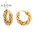 Ason Factory Price Wholesale Stainless Steel Fashion Jewelry Women's Hoop Earrings 18k Gold Plated Hoop Earrings