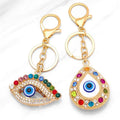 The Devil's Eye Rhinestone Keychain Handbag Key Holder Wholesale Luxury Fashion Coloful Mini Crystal Evil Eyes Keychain