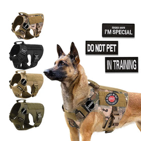 Wholesale Dog Harness Vest 1000D Nylon With Handle Durable Adjustable Heavy Duty Pet Training Clothes Tactical Dog Harness