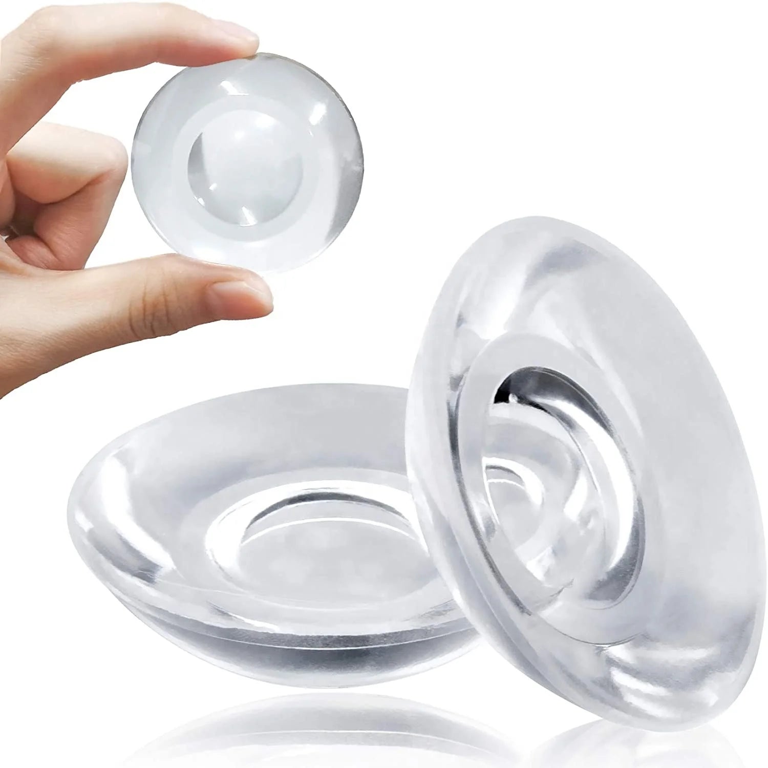 Reusable Washable Transparent Door Stopper clear Wall Protector Self Adhesive Silicone Bumper