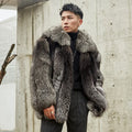 Custom Style Men Coats Winter and Autumn Abrigos Para Hombre Winter Coat Long Grey Faux Fur Coat Men