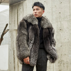 Custom Style Men Coats Winter and Autumn Abrigos Para Hombre Winter Coat Long Grey Faux Fur Coat Men