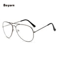 Boyarn Metal Frame Sunglasses Classic Optics Eyeglasses Transparent Clear Lens Women Men Glasses Optical Pilot Style Eyewear
