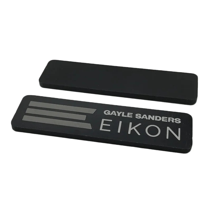 Custom Black Zinc Plated Stainless Steel Anodized Aluminum Nameplate Handmade Medal with Laser Engraved Name Casting Technique
