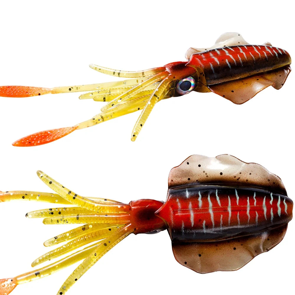 DORISEA 15cm 20g UV Luminous Soft Squid Bait Lure 1pcs/Box Plastic Rubber Material for River Lake Stream Ocean Boat Fishing