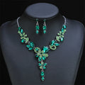 Wholesale Luxury Flower Diamond Crystal Gem Statement Fashion Bridal Fine Jewelry Jewelry Sets for Wedding