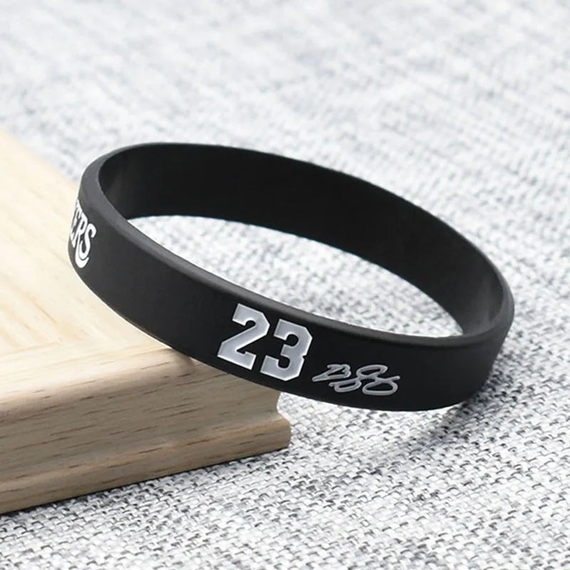 China Supplier Custom Basketball Star NO.23 Camouflage Debossed Ink Filled Waterproof and Durable Sports Silicone Bracelet