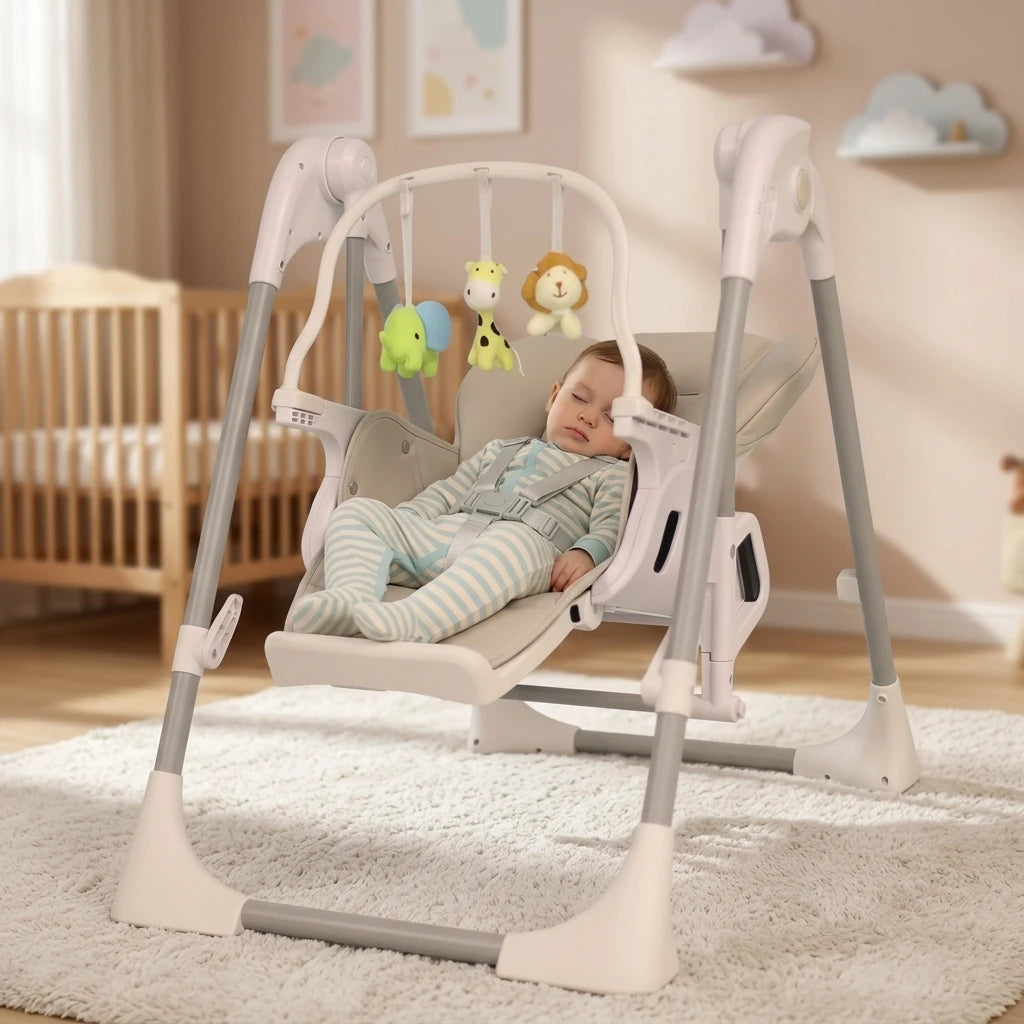 2-1 Intelligent Swing Baby High Chair Modern APP Controlled Portable Foldable Installation-Free Silla De Alimentacin Para Bebs