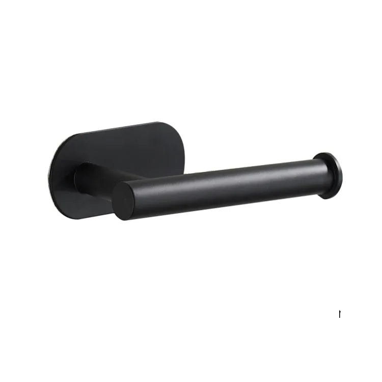 Self Adhesive Stainless Steel Matt Black Toilet Paper Roll Holder for Hotel Use Modern Design Bathroom Accessories USING Brand 1