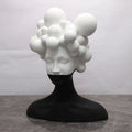 Hot Sale Black and White Girl Resin Crafts Soft Resin Bubble Head Sculpture Home Decor Ornaments
