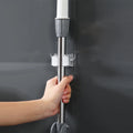 Transparent Heavy-Duty Multifunction Metal Pantry Hooks Hanger Kitchen Storage Organizer Wall-Mounted Mop Broom Plastic Box