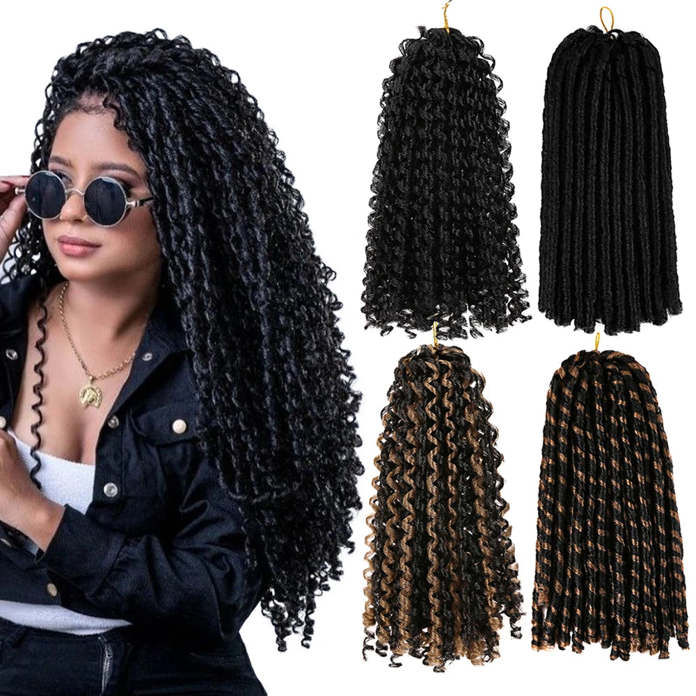Hot Selling 14inch Straight Dread Faux Locs Crochet Hair Ombre Dreadlocks Crochet Goddess Soft Locs Twist Synthetic Braids Hair