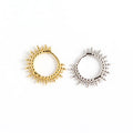 Bohemian Style 925 Sterling Silver Exaggerated Fashion Young Girls Teenagers Gold Plated Beaded Spike Hoop Earrings