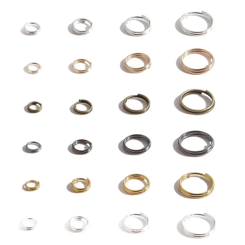 1000Pcs  6 8 10mm Metal Double Loops Open Jump Rings Split Ring Connector for Jewelry Making Findings DIY Bracelet Earrings