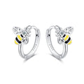Factory Wholesale 925 Sterling Silver Geometric Bee Hoop Earrings for Women Animal Fashion Jewelry 2023