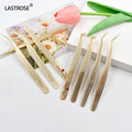 Private Label 45 90 Degree L-Shape Fiber Tip Tweezers for Eyelash Extensions Volume Lash Extension Tools