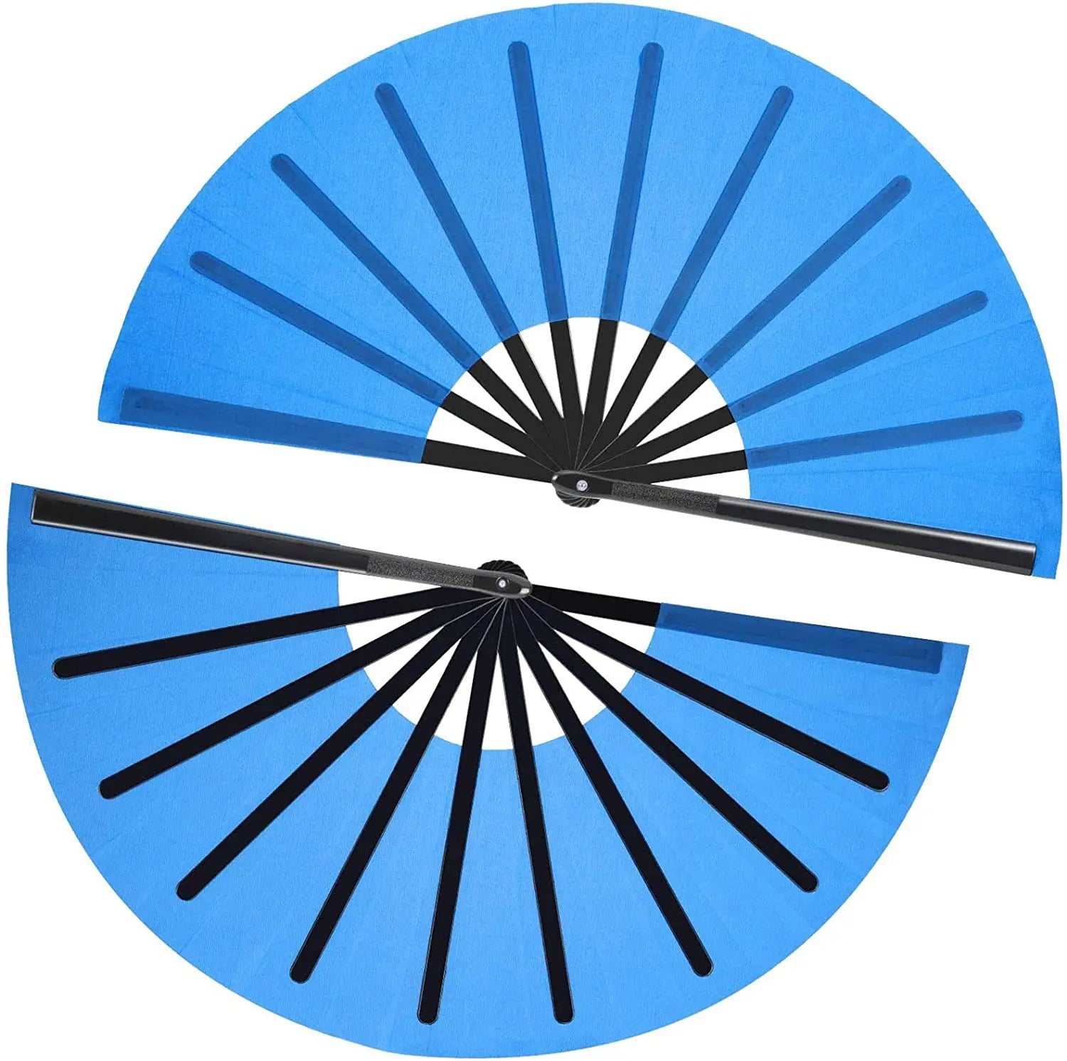 Chinese Kung Fu Tai Chi Fan Black Decoration Fold Hand Fan for Party Favors   Plastic Handle Large Kungfu Fans Big Voice Hand
