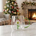 Portable Romantic Sunflower Design Borosilicate Glass Mug Handmade Heat-Resistant Eco-Friendly for Wedding Parties Events MegaBDM