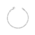 Stainless Steel Thin Silver Figaro Link Chain Bracelet for Women