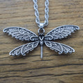 Goth Insect Classic Zinc Alloy Link Chain Dragonfly Necklace-Women's Gift for Wedding & Party