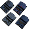 5pcs Cufflinks Set and Tie Box for Men Bowtie Handkerchief Neck Tie Set Mens Blue Tie Set