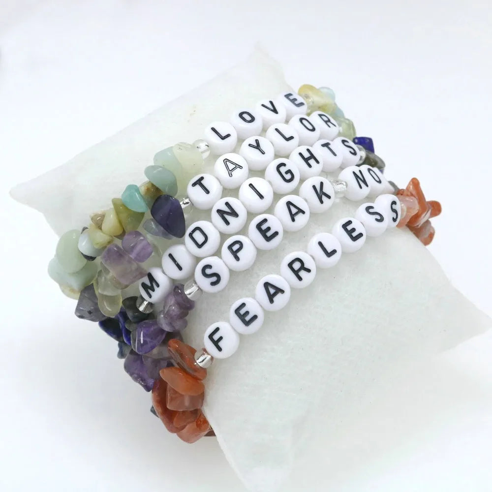 New Nature Stone Bracelet Set Summer Beach Boho Layered Friendship Bracelet Swiftie Set Bracelet for Women Girls